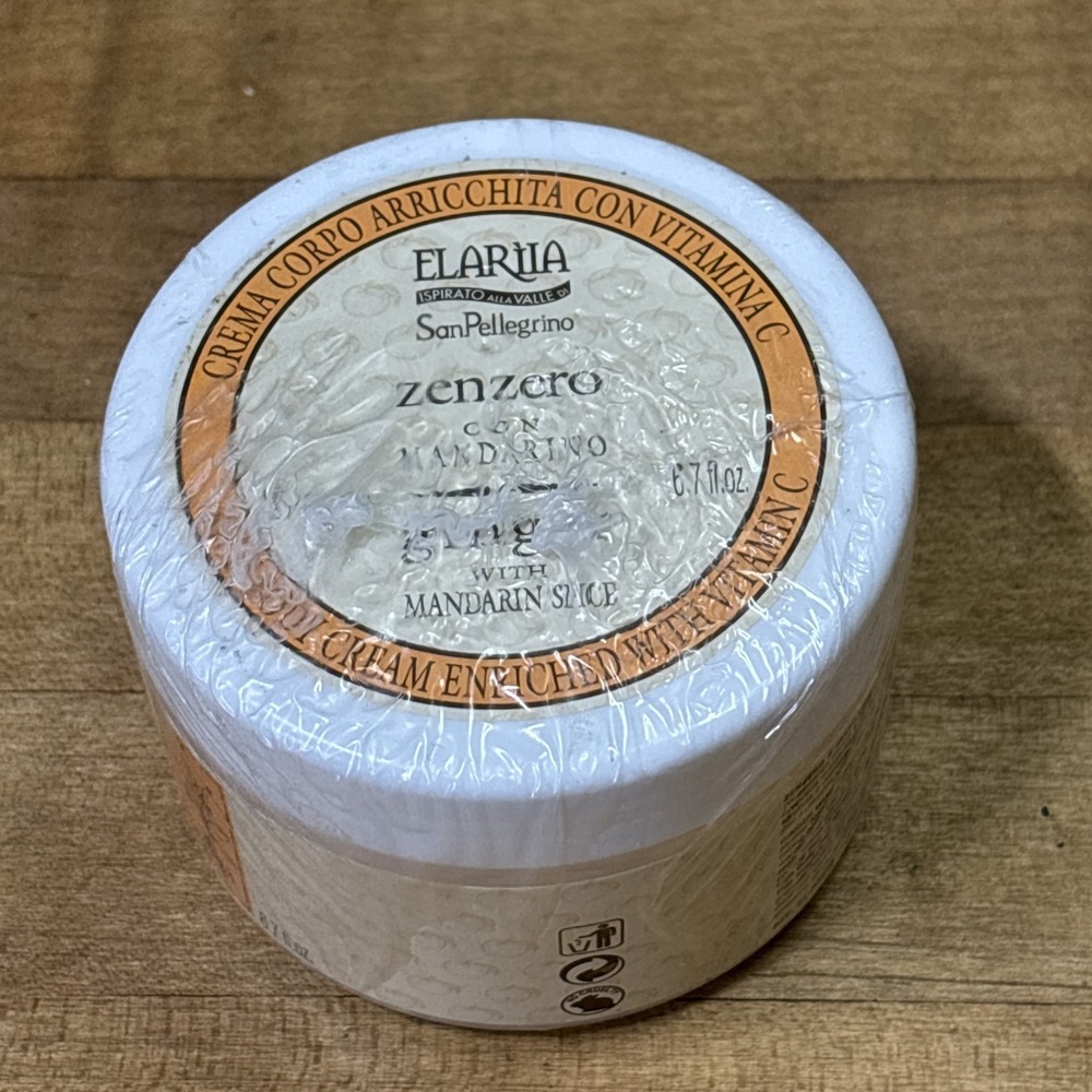 Elariia San Pellegrino Zenzero Ginger Mandarin Body Cream 6.7 oz NOS Sealed